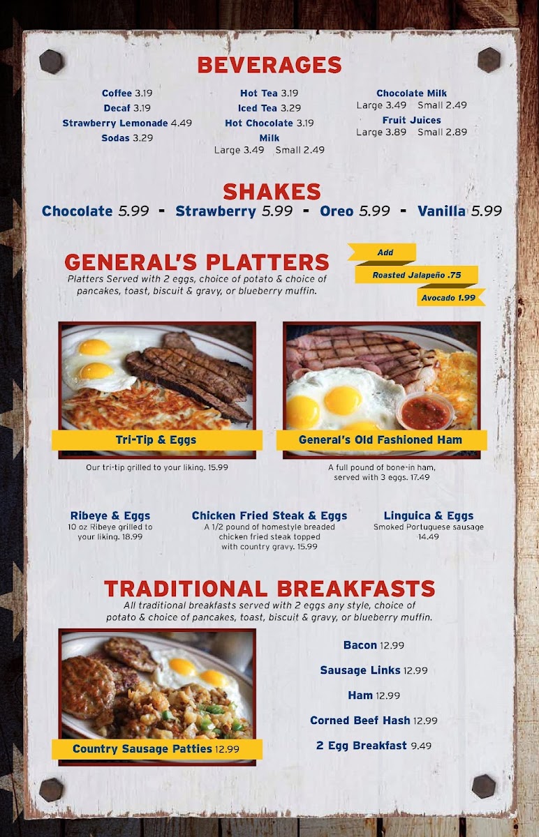 Menu Generals Cafe & Grill-2